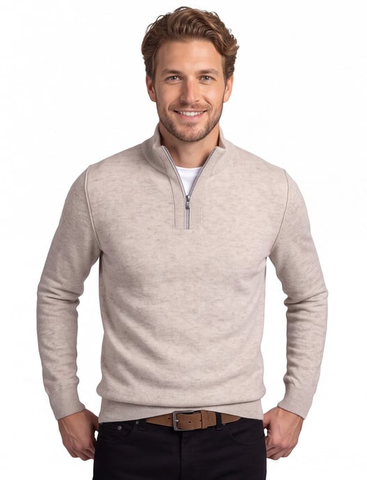 State of Art half zip trui beige gemêleerd - Image 1