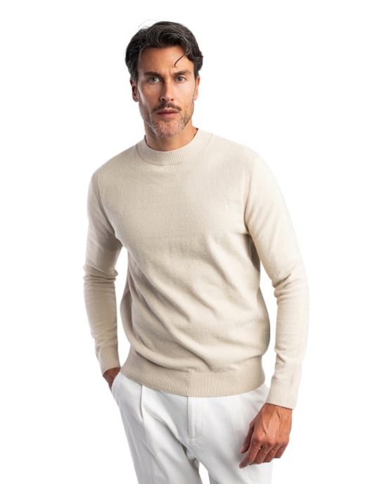 Trui Blue industry beige ronde hals - Image 1