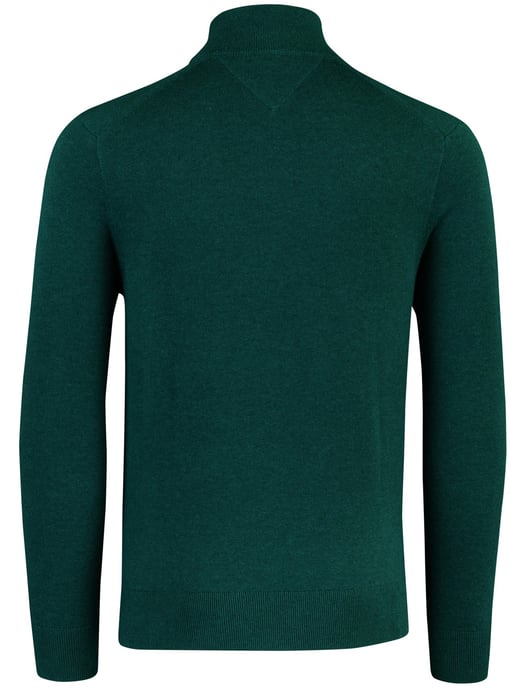 Trui Tommy Hilfiger half zip donkergroen gemeleerd - Image 3