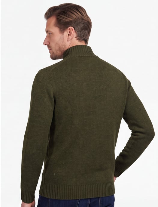 Trui Barbour half zip donkergroen gemêleerd - Image 2