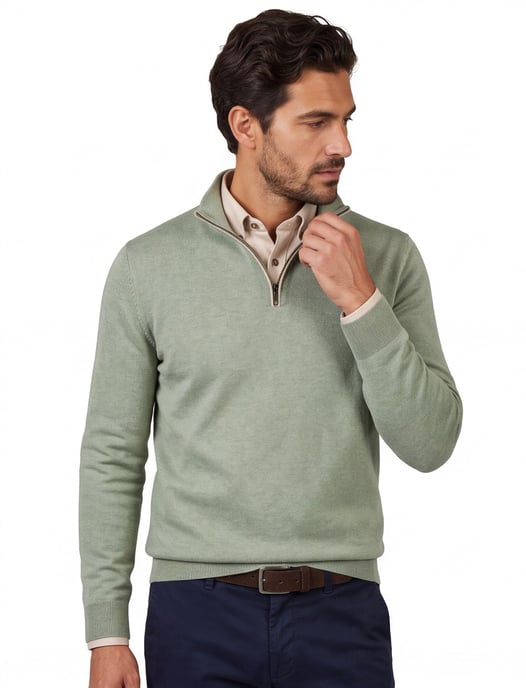 Casa Moda groene pullover effen wijde fit - Image 1