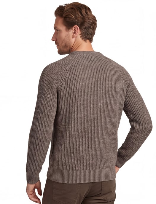 Barbour beige trui ronde hals lamswol - Image 2