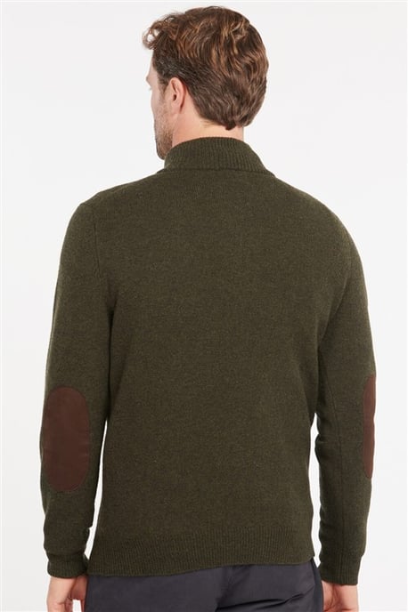 Barbour Essential trui half zip donkergroen gemêleerd - Image 4