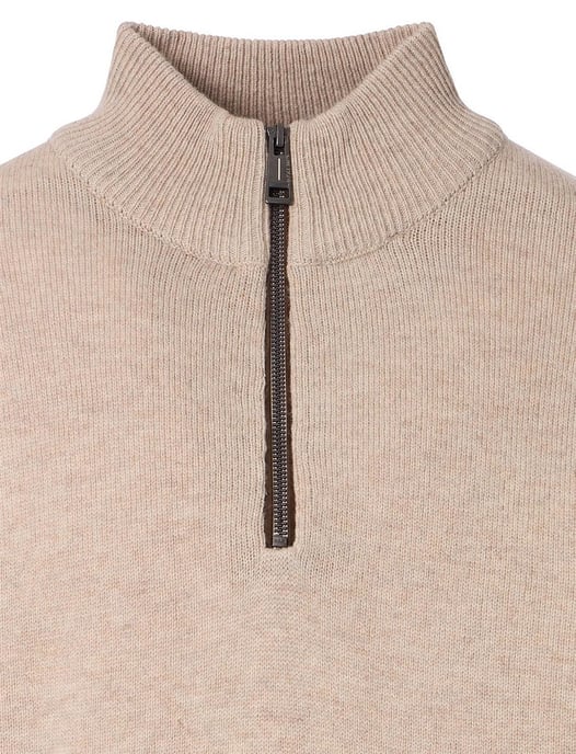 Casa Moda beige half-zip trui gemêleerd wol - Image 3