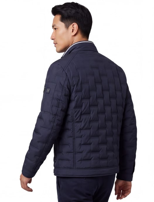 Windjack Casa Moda donkerblauw borstzakken rits - Image 2