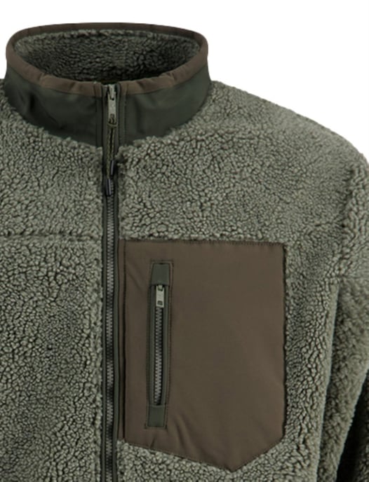 A Fish Named Fred fleece teddyjas groen effen slim fit - Image 3