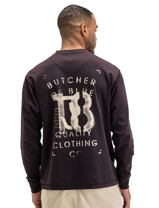 Trui Butcher of Blue bruin backprint wijde fit - Image 2
