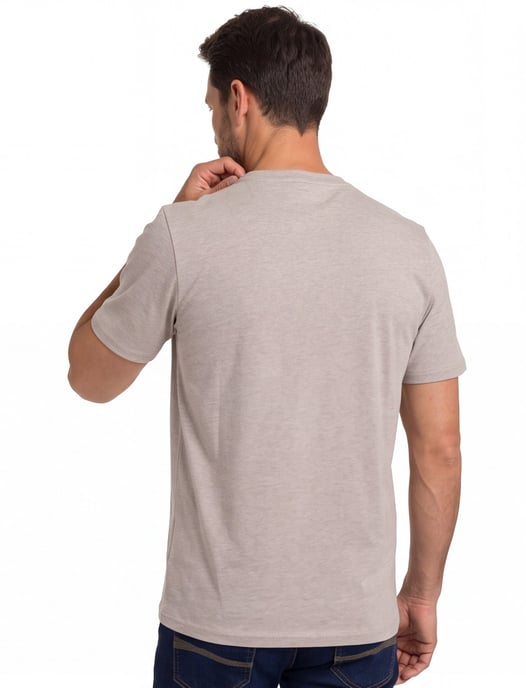 Casa Moda t-shirt effen beige katoen normale fit - Image 2