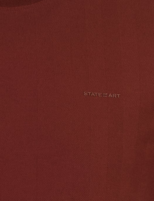 T-shirts State of Art bruin visgraatpatroon donker oud roze - Image 3