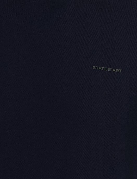 T shirt State of Art donkerblauw met visgraatpatroon - Image 3