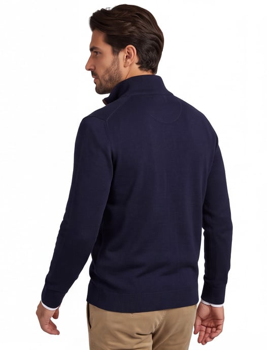 Casa Moda pullover half zip donkerblauw effen - Image 2