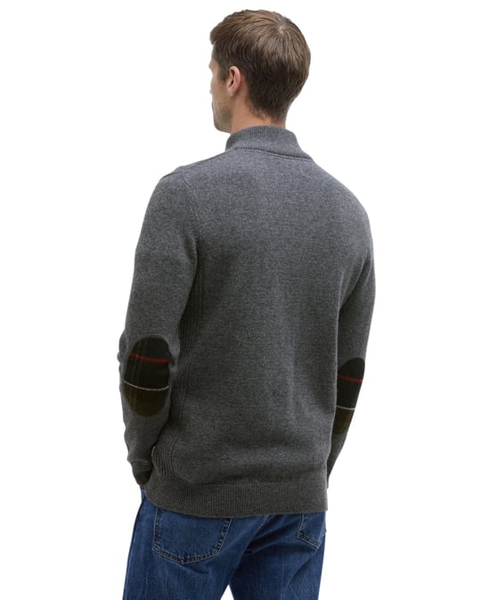 Barbour Holden trui half zip grijs gemêleerd wol - Image 2