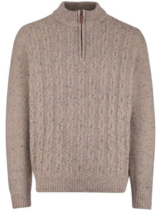 Half zip kabeltrui Fynch Hatton grijs wol - Image 3