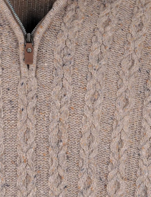 Half zip kabeltrui Fynch Hatton grijs wol - Image 4