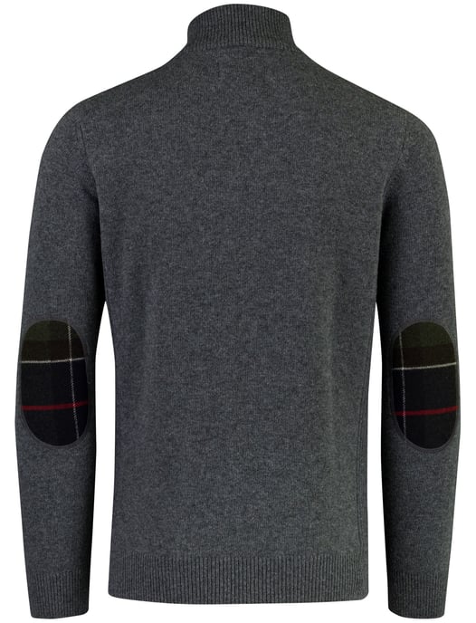 Barbour Holden trui half zip grijs gemêleerd wol - Image 3