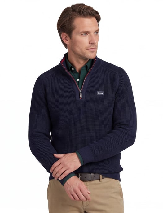 Trui New Zealand half zip navy - Image 1