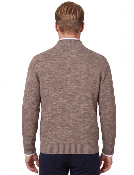 Fynch Hatton Buttoned Troyer trui bruin gemeleerd - Image 2