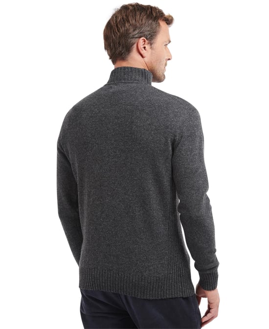 Barbour half zip trui antraciet gemêleerd wol - Image 2