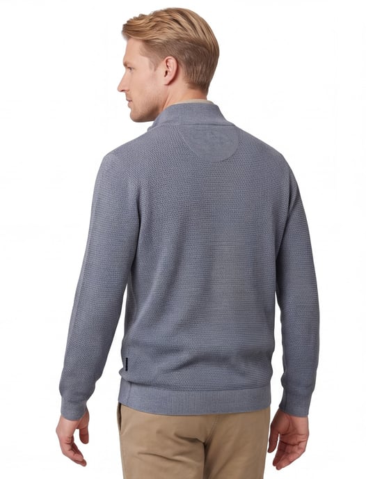 trui Casa Moda blauw half zip - Image 2