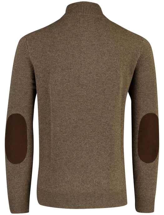 Barbour wollen half zip trui bruin gemêleerd - Image 3