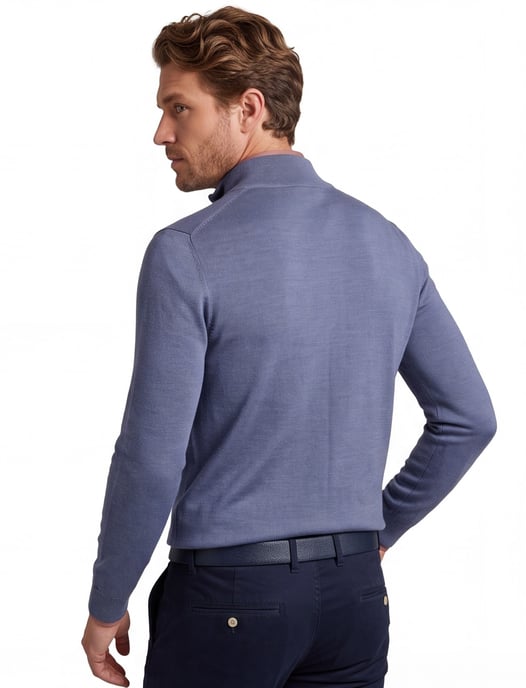 Thomas Maine half zip trui blauw - Image 2