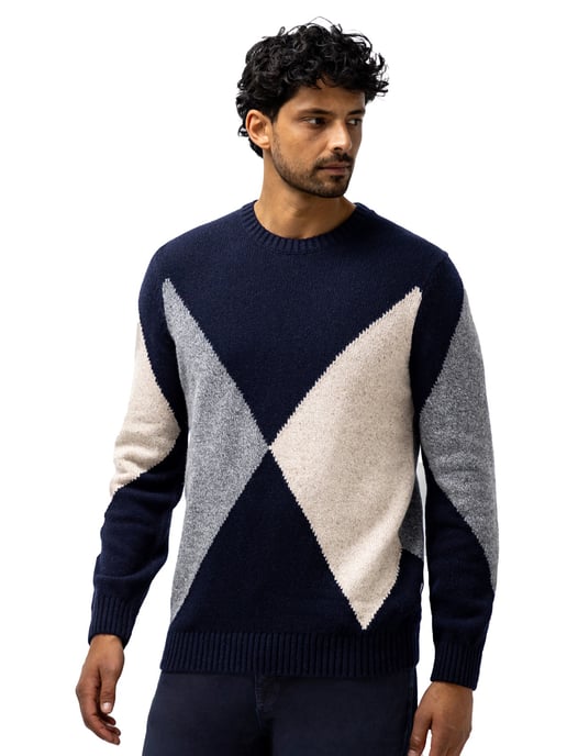 Trui State of Art donkerblauw ronde hals - Image 1