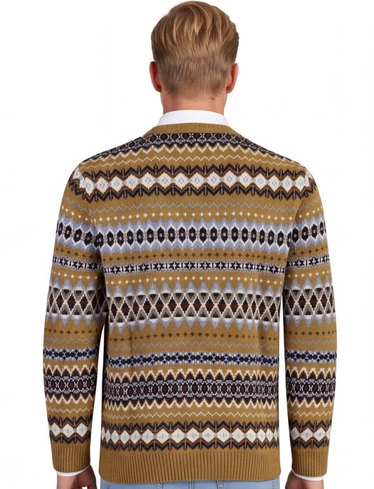 Trui Barbour bruin wol motief - Image 2