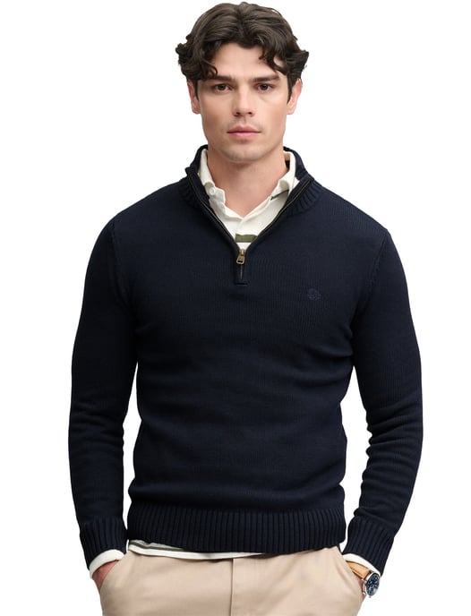 Trui Superdry half zip navy slim fit - Image 1