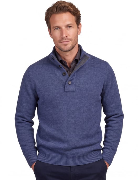 Half zip trui Barbour blauw - Image 1