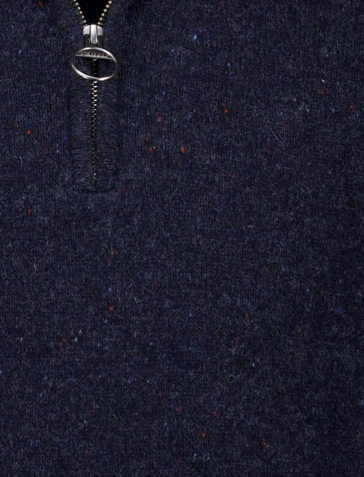 wollen trui Barbour donkerblauw effen normale fit - Image 3