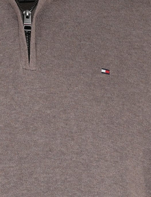 Tommy Hilfiger Half Zip bruin katoen lange mouw - Image 4
