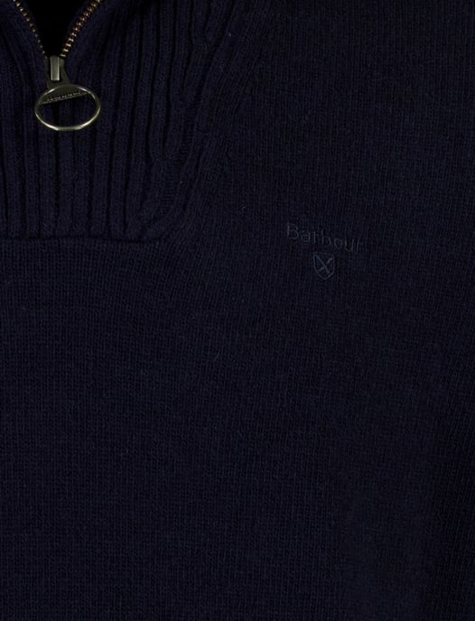 Barboor half zip donkerblauw wol gebreid - Image 4