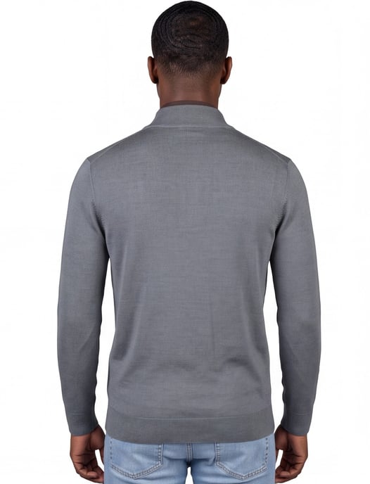 Thomas Maine trui half zip effen antraciet normale fit - Image 2