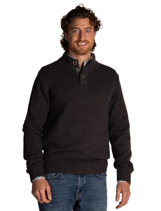 Normale fit bruin Adan NZA half zip knopen - Image 1