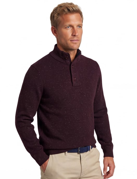 State of art bordeaux trui half zip wijde fit - Image 1