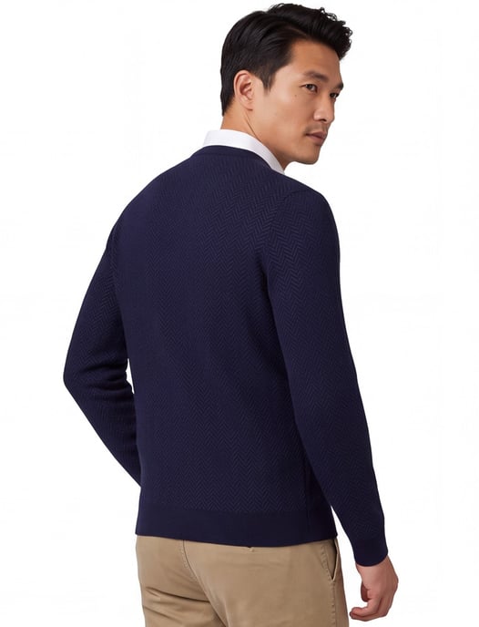 Boss Black Habito trui navy gebreid katoen - Image 2