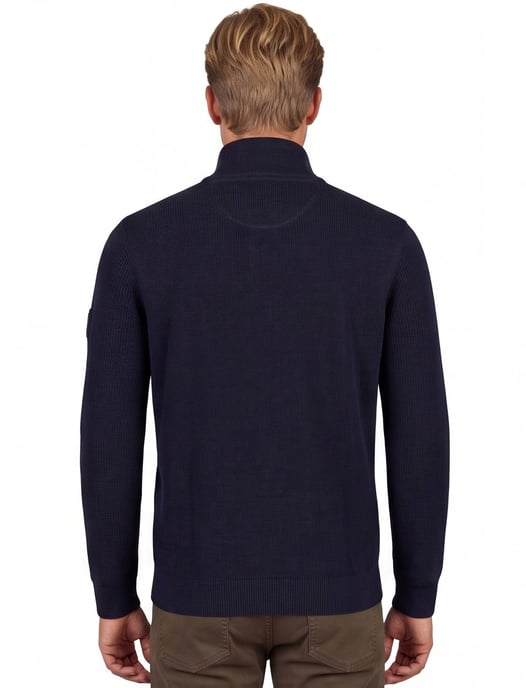 trui Casa Moda donkerblauw effen half zip - Image 2