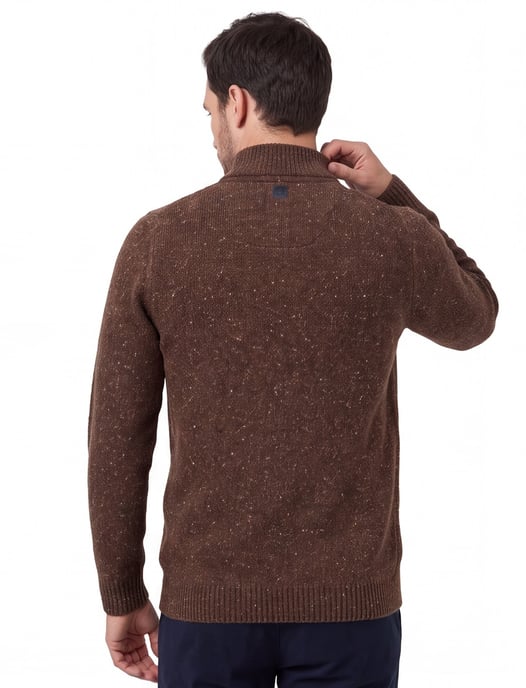 A Fish Named Fred trui bruin gebreid gemêleerd slim fit - Image 2