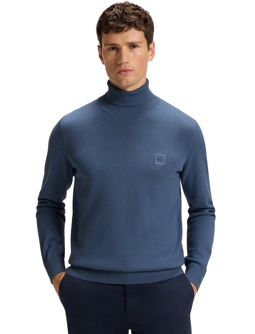 Boss Orange coltrui blauw katoen regular fit effen - Image 1