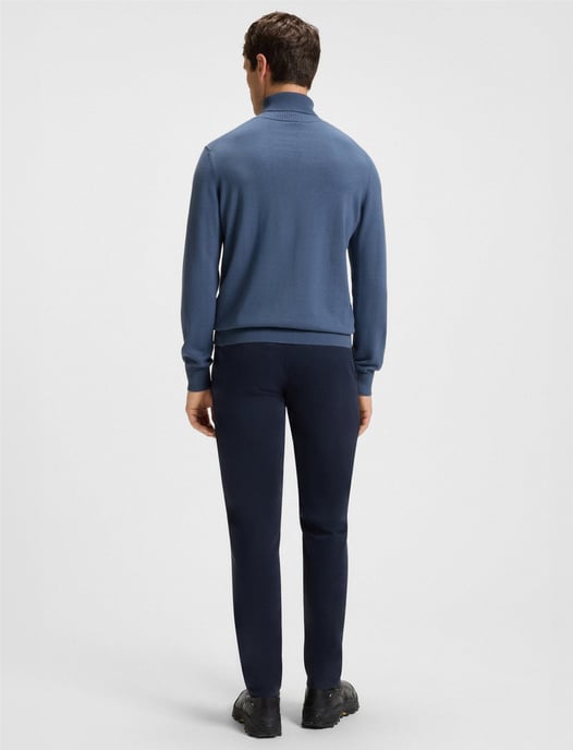 Boss Orange coltrui blauw katoen regular fit effen - Image 2