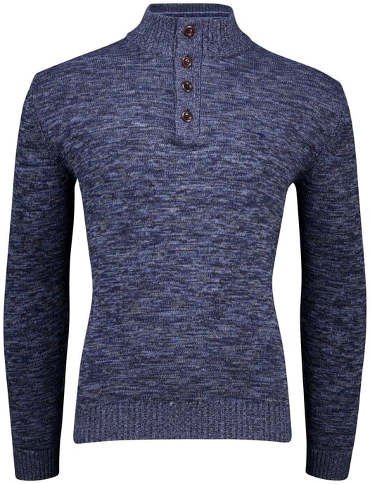 Fynch Hatton Buttoned Troyer trui donkerblauw - Image 3