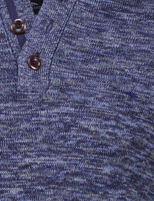 Fynch Hatton Buttoned Troyer trui donkerblauw - Image 4