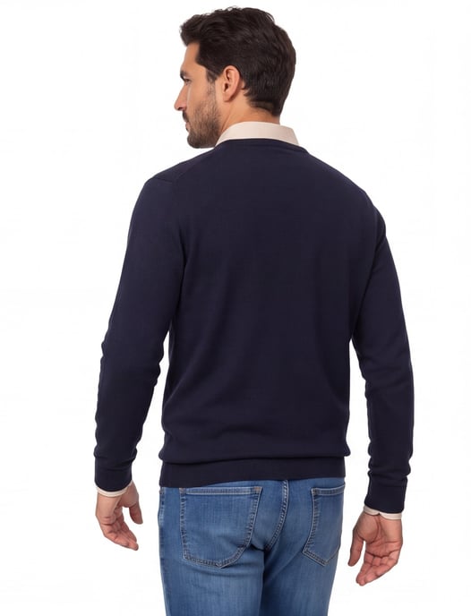 Trui Casa Moda v-hals donkerblauw gebreid - Image 2