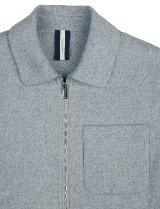 Overshirt Profuomo grijs effen wol - Image 3