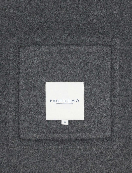 Overshirt Profuomo antraciet wol gemêleerd slim fit - Image 3