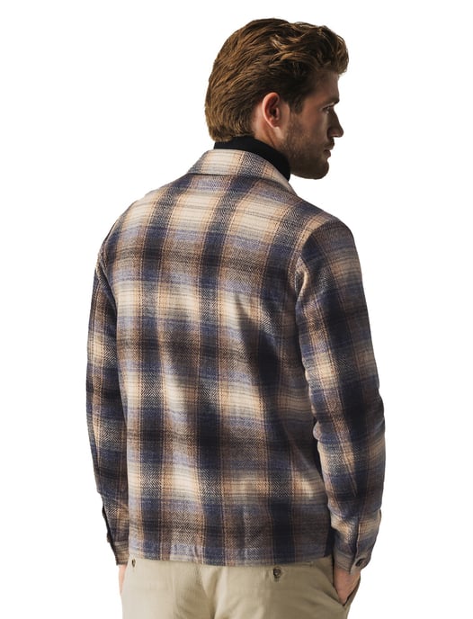 Overshirt State of Art wijde fit bruin geruit wol - Image 2
