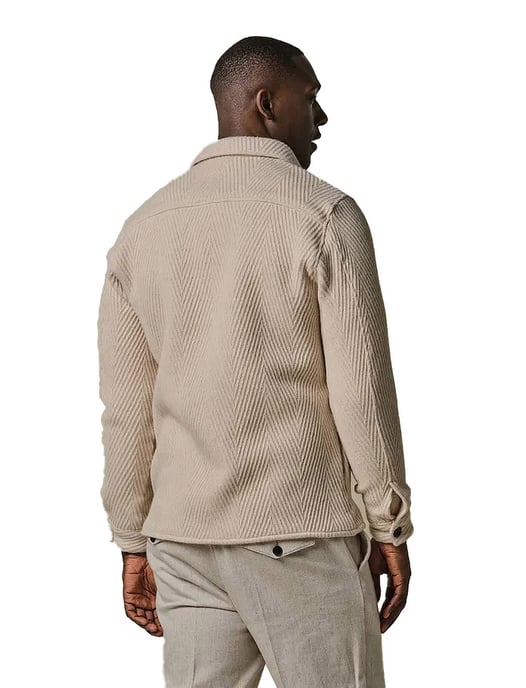 Overshirt Profuomo beige effen wol - Image 2