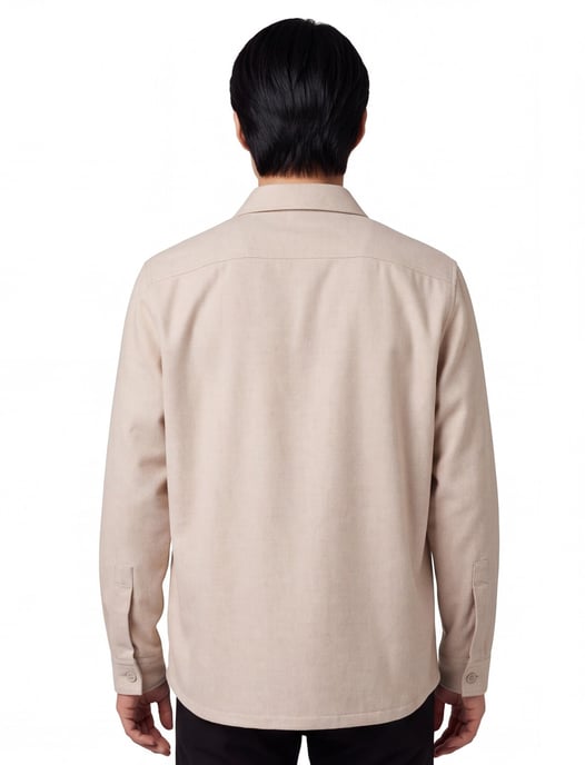 Boss overshirt beige normale fit effen - Image 2