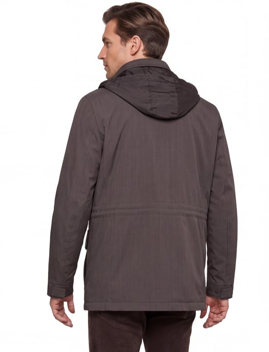 Bugatti winterjas bruin afneembare capuchon polyester - Image 2
