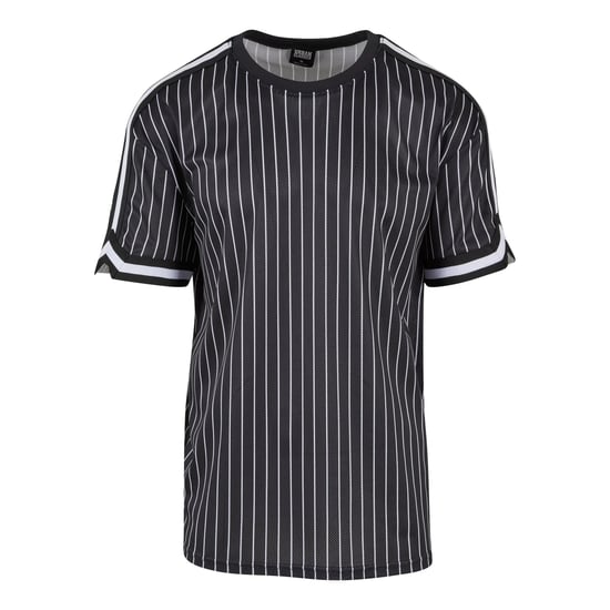 Urban Classics Heren Gestreept Mesh Oversized T-shirt (Zwart/Wit) - Image 1